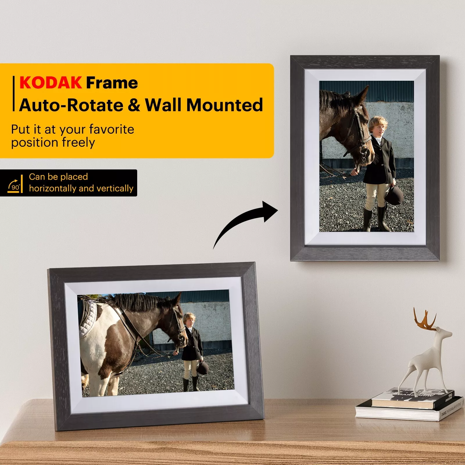 Kodak Wooden Digital Photo Frame 10.1‘’ HD IPS Touchscreen 1012w