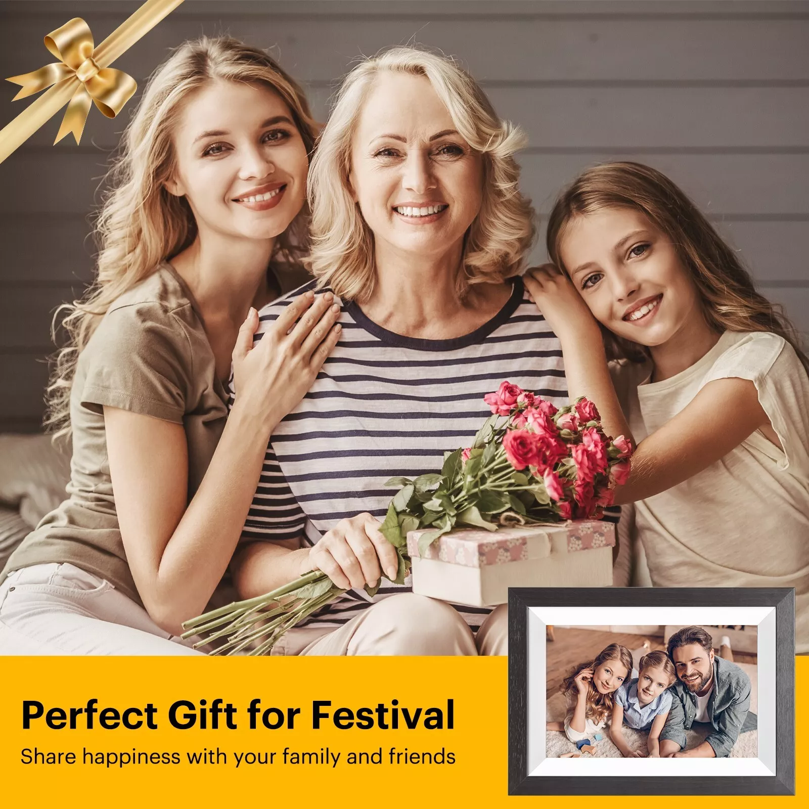 Kodak Wooden Digital Photo Frame 10.1‘’ HD IPS Touchscreen 1012w