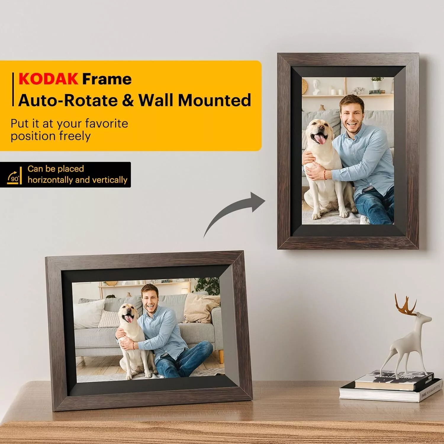 Kodak Wooden Digital Photo Frame 10.1‘’ HD IPS Touchscreen 1012w