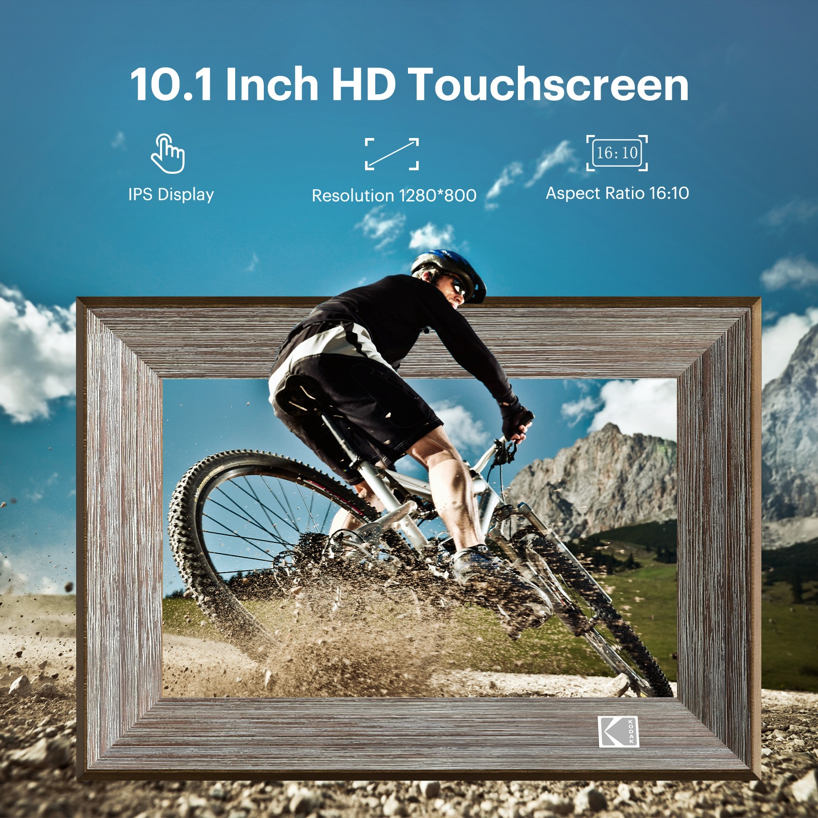 Kodak RCF-1013W 10” Wi-Fi Classic Digital Photo Wooden Frame
