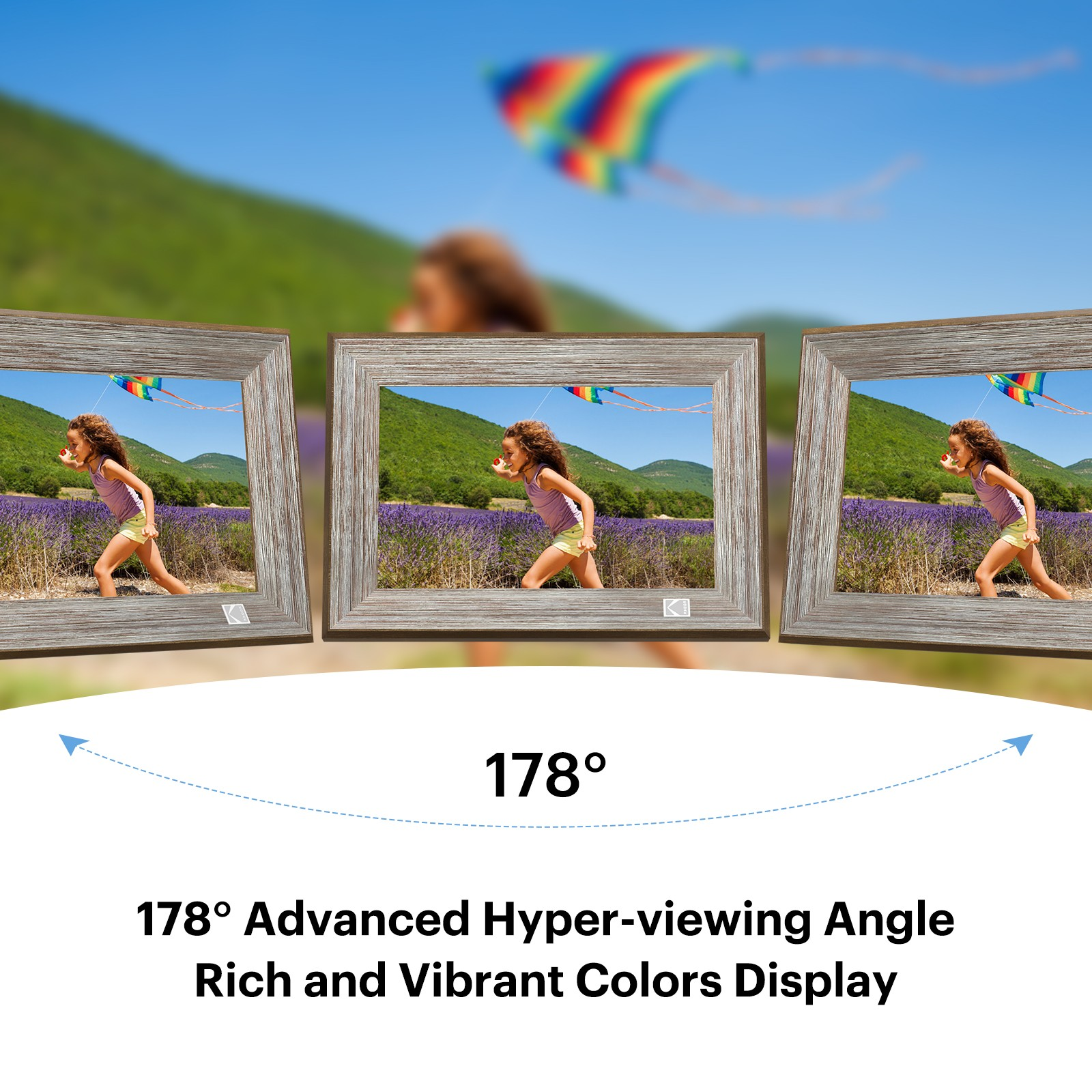 Kodak RCF-1013W 10” Wi-Fi Classic Digital Photo Wooden Frame