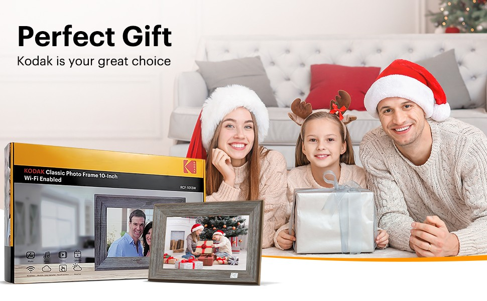 Kodak RCF-1013W 10” Wi-Fi Classic Digital Photo Wooden Frame