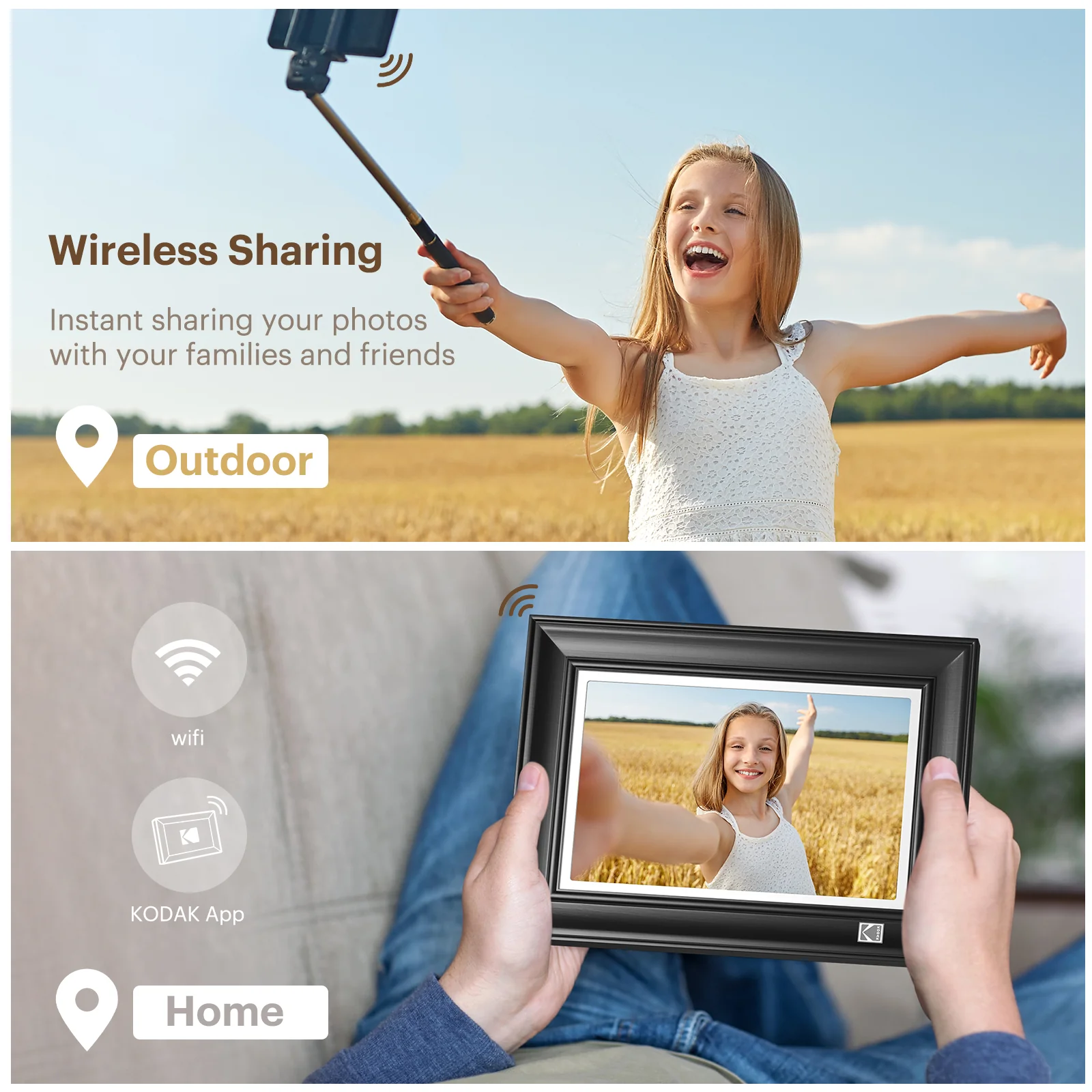 Kodak 10.1‘’ Touchscreen Digital Photo Frame 32GB  RWF-127