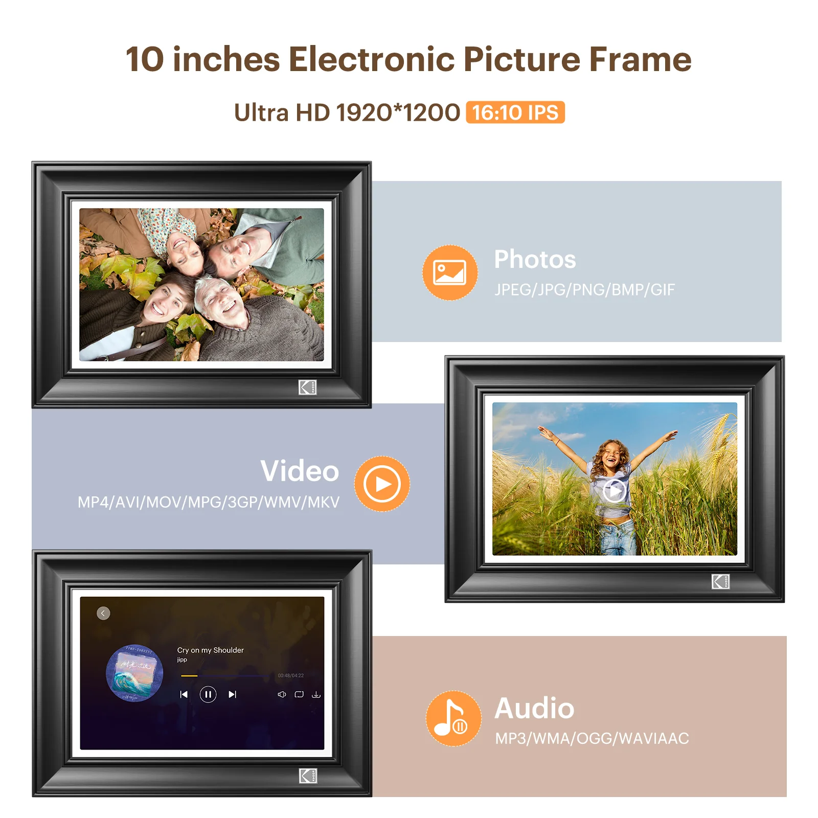 Kodak 10.1‘’ Touchscreen Digital Photo Frame 32GB  RWF-127