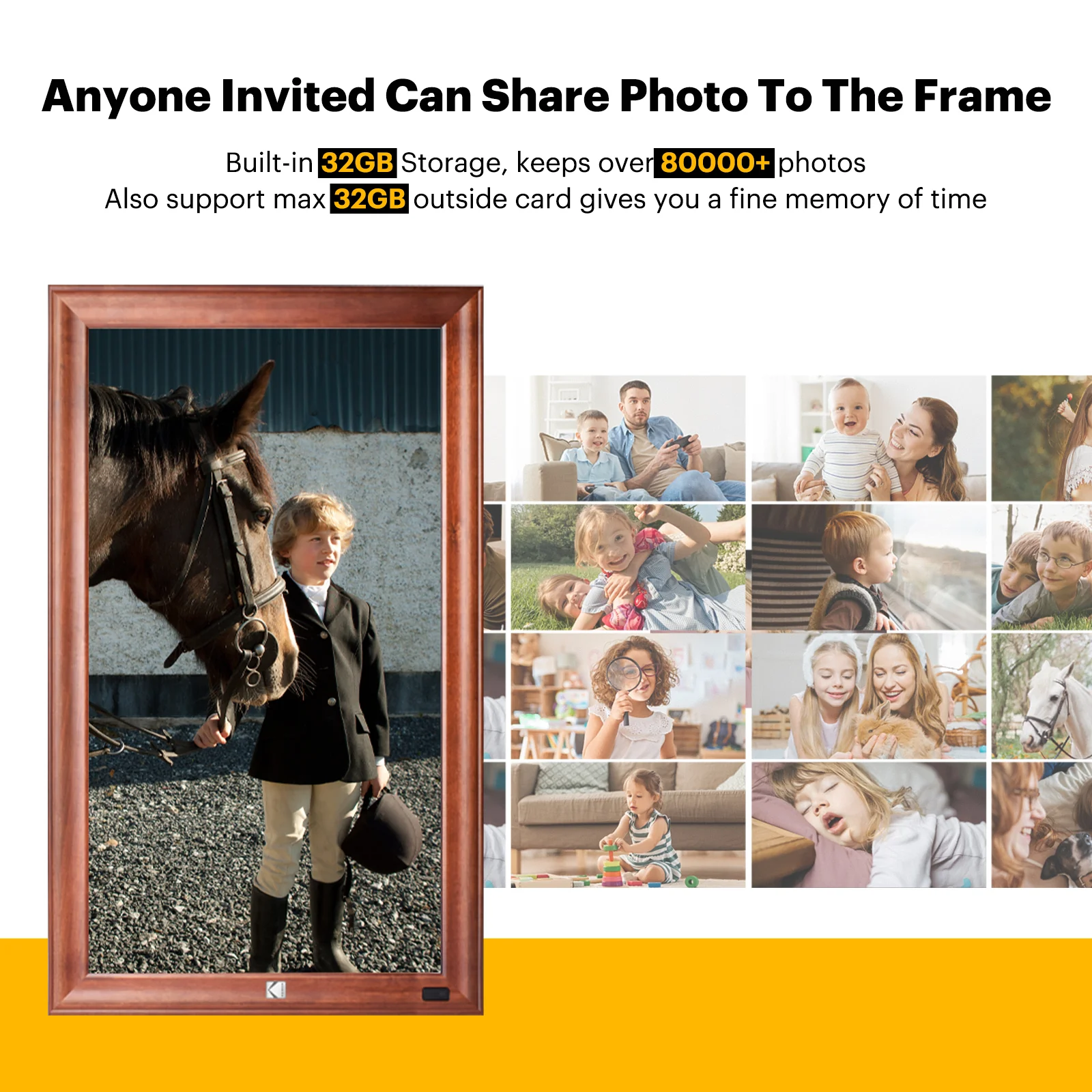 Kodak 32‘’ Wi-Fi Enabled Large Wall Screen Digital Photo Frame
