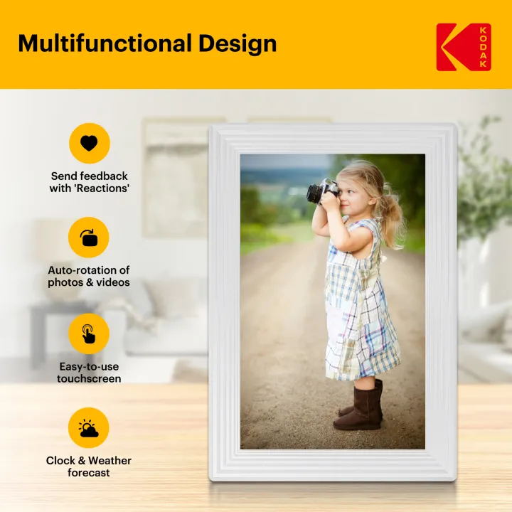 Kodak 10‘’ WiFi Digital Photo Frame 800*1280HD Touch Screen RCF-1016