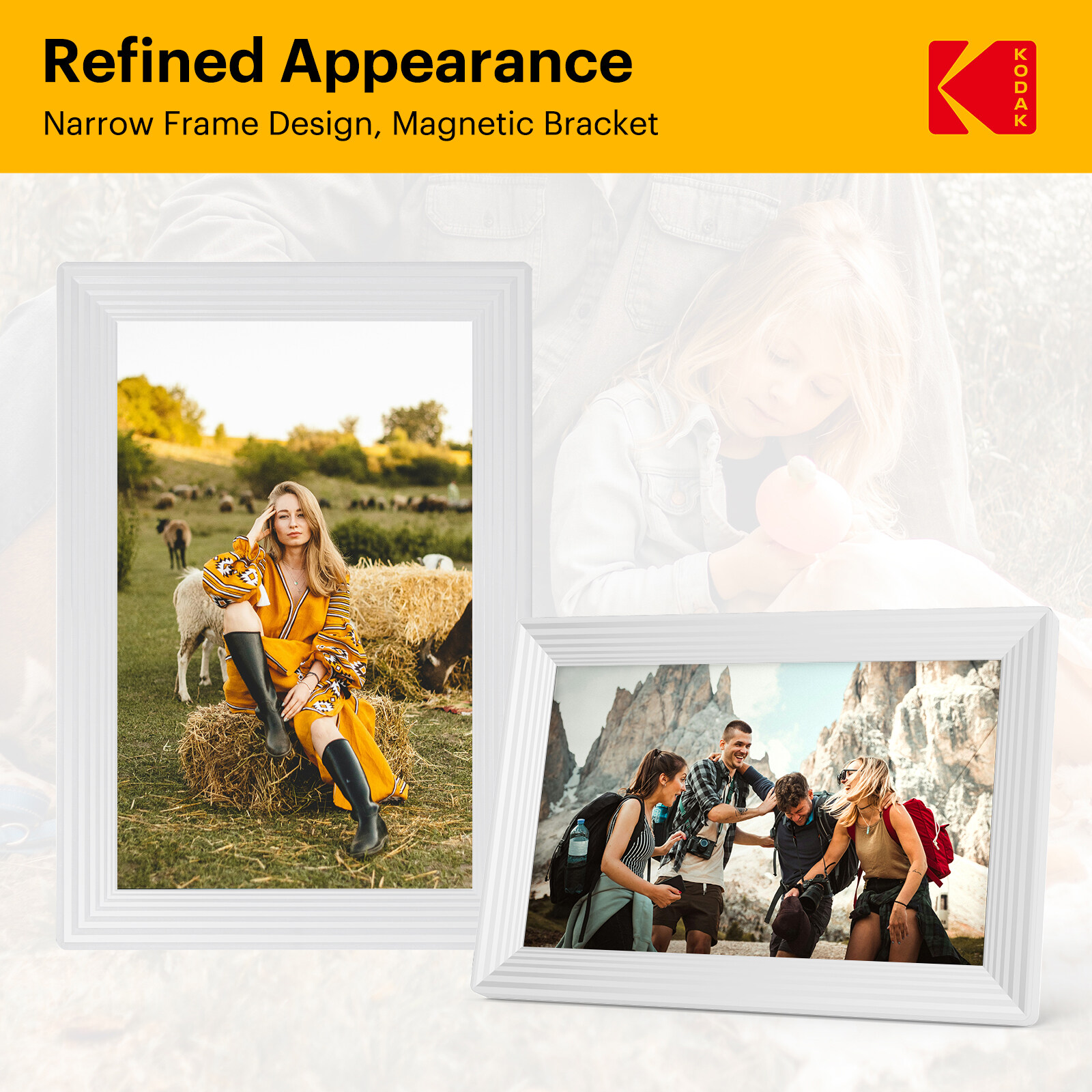 Kodak 10‘’ WiFi Digital Photo Frame 800*1280HD Touch Screen RCF-1016