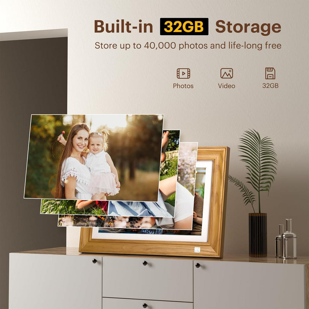 Kodak 14.1‘’ Smart WiFi Digital Picture Frame (Wood)