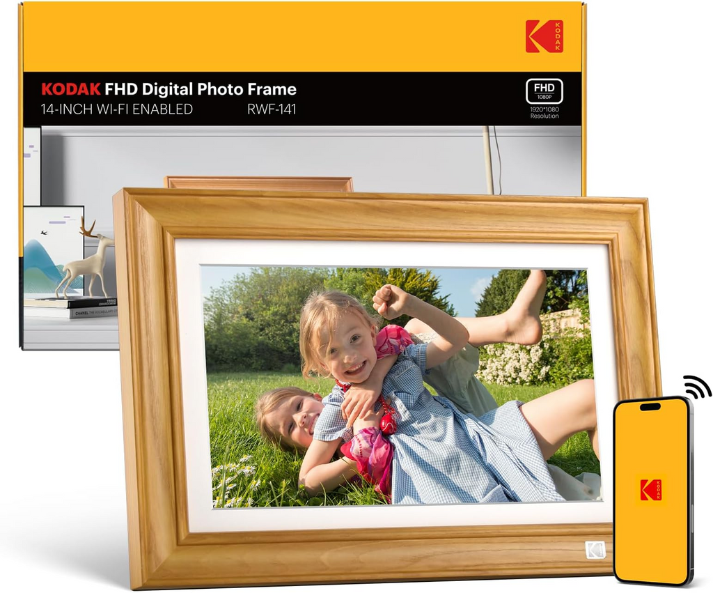 Kodak 14.1‘’ Smart WiFi Digital Picture Frame (Wood)