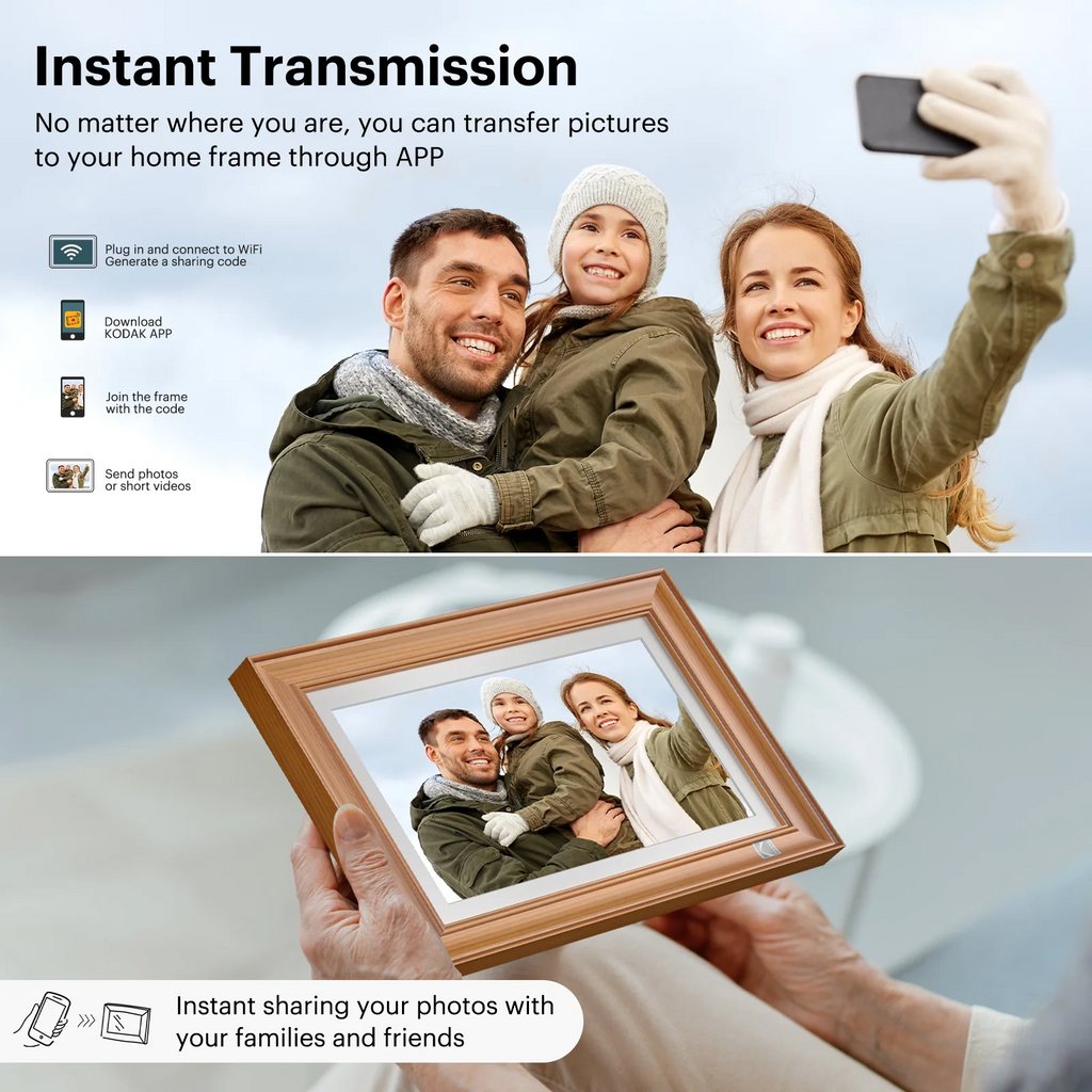 Kodak 14.1‘’ Smart WiFi Digital Picture Frame (Wood)