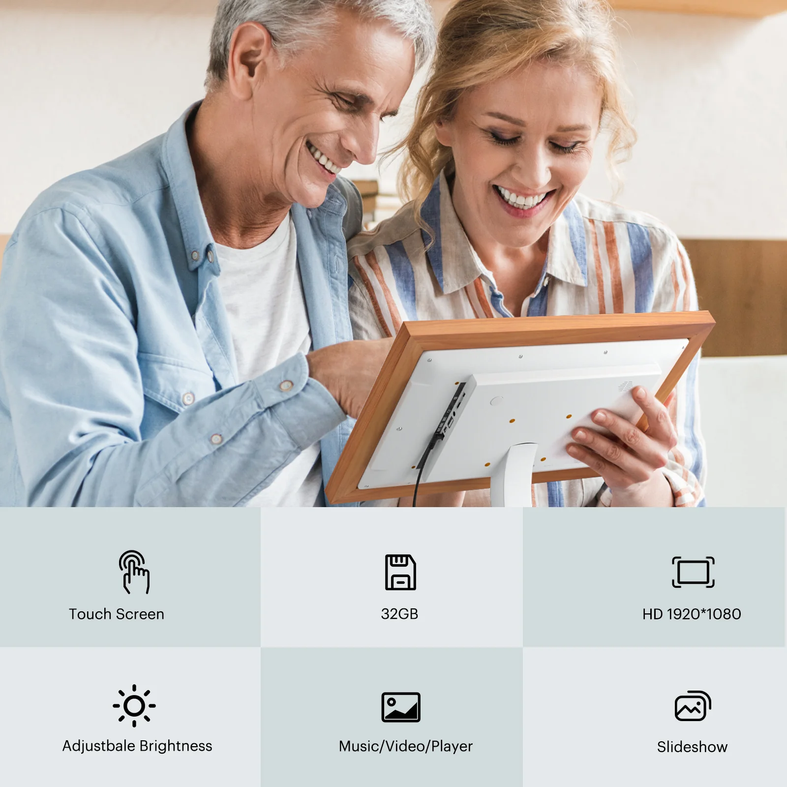 Kodak 14.1‘’ Smart WiFi Digital Picture Frame (Wood)