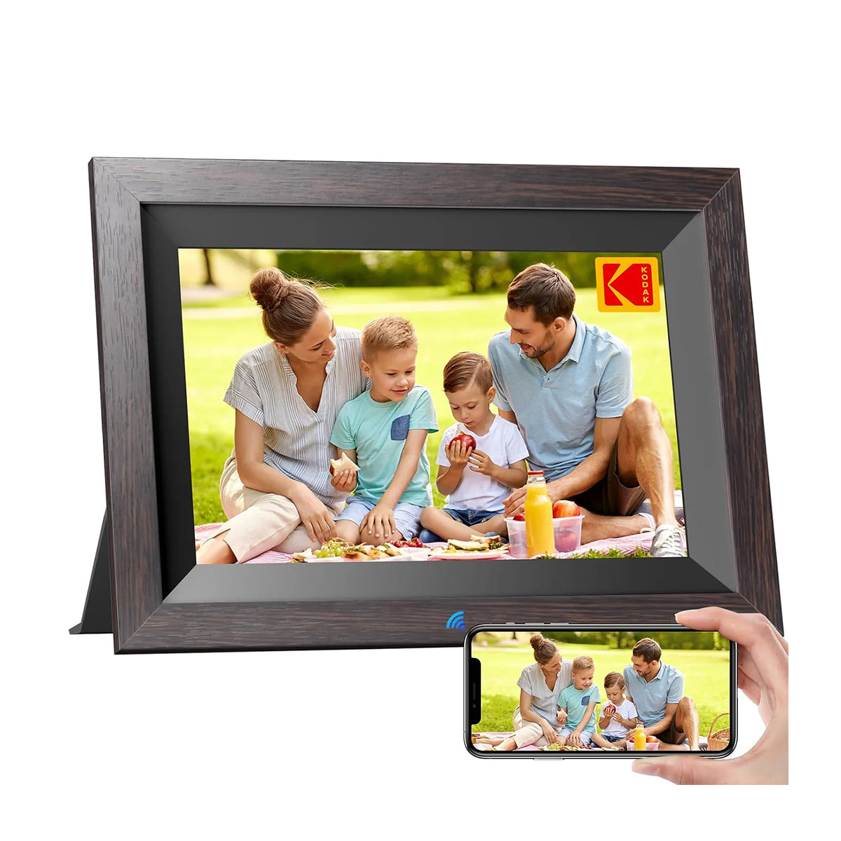 Kodak Wooden Digital Photo Frame 10.1‘’ HD IPS Touchscreen 1012w