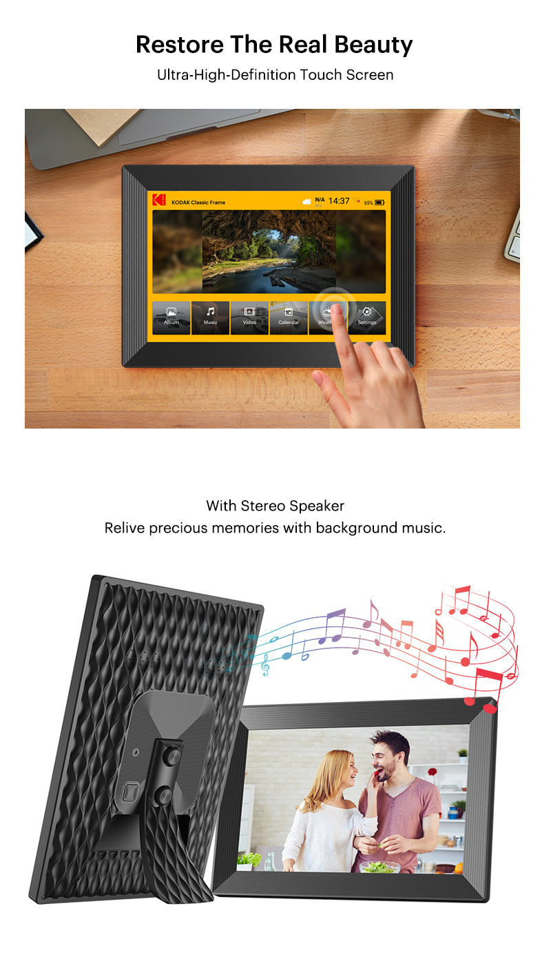 Kodak 10‘’ WiFi Digital Photo Frame 800*1280HD Touch Screen RCF-1016