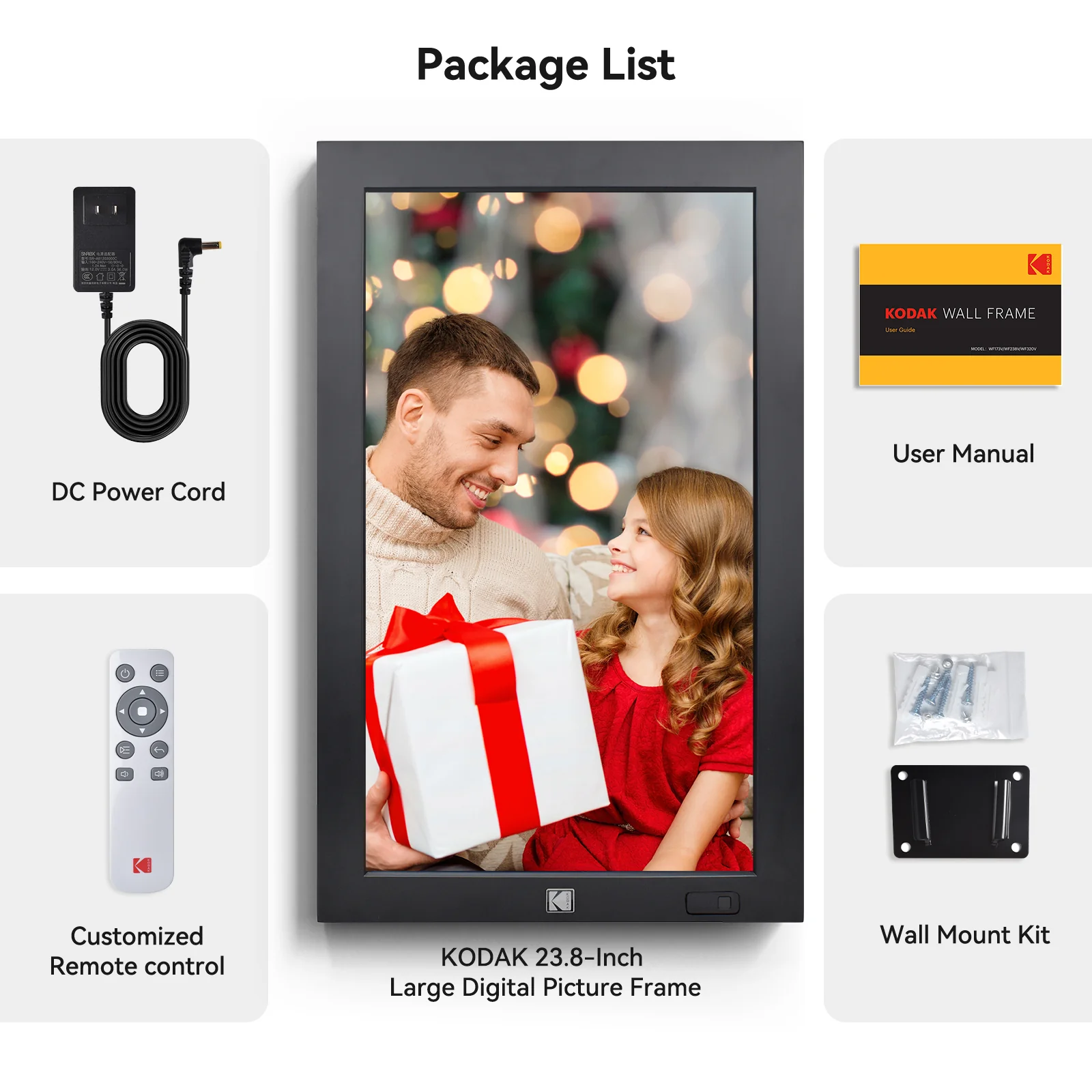 KODAK 23.8" Wi-Fi Enabled Digital Photo Frame WF238V