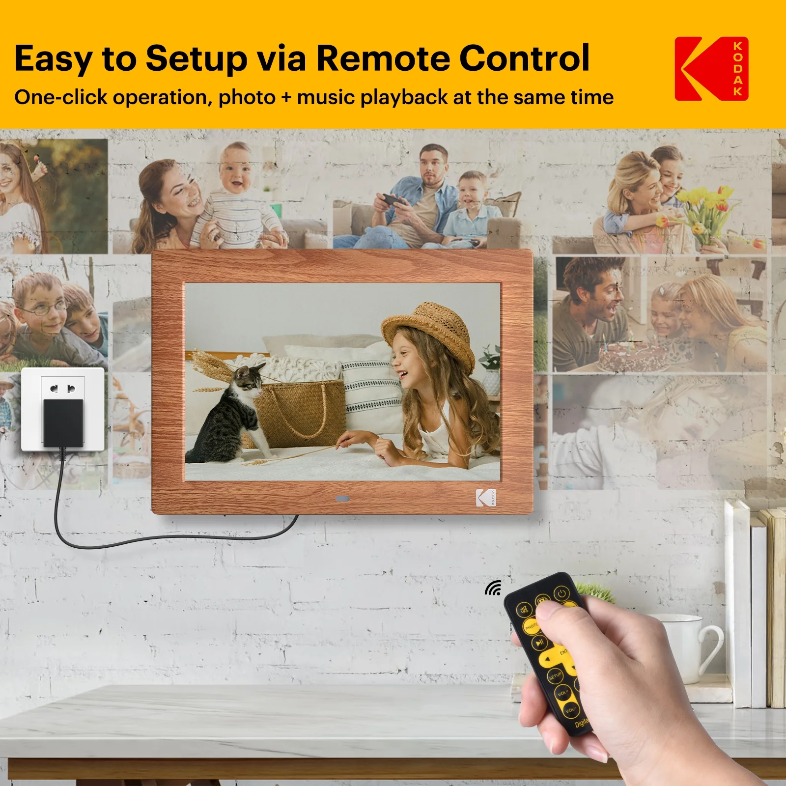 Kodak 10‘’ No WiFi Digital Picture Frame with Remote Control 1028C