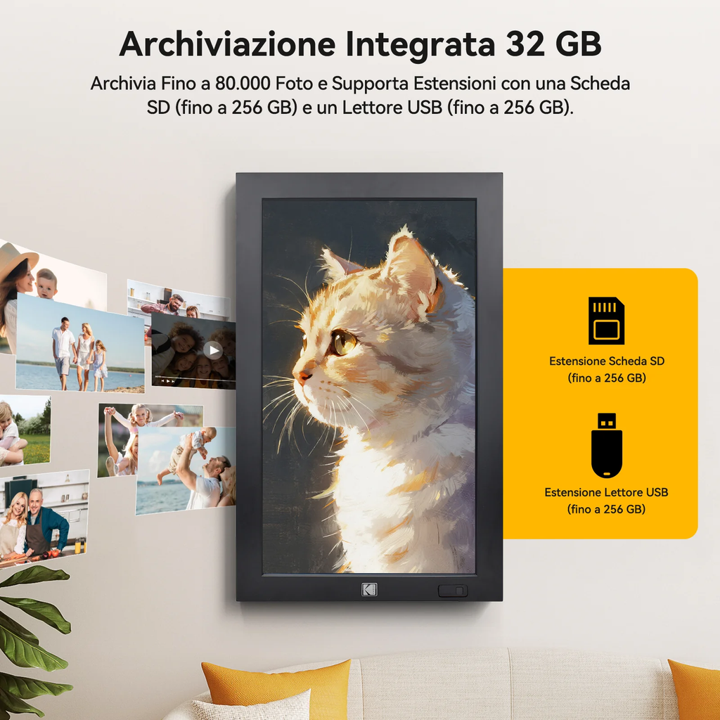 KODAK 23.8" Wi-Fi Enabled Digital Photo Frame WF238V