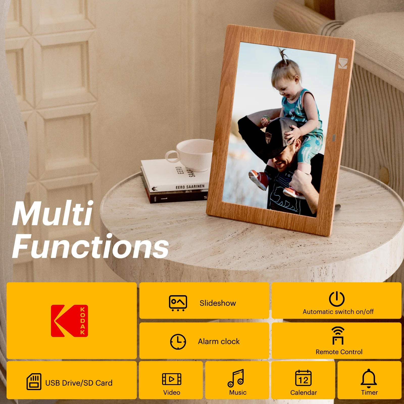 Kodak 10‘’ No WiFi Digital Picture Frame with Remote Control 1028C
